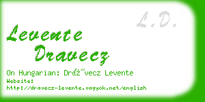 levente dravecz business card